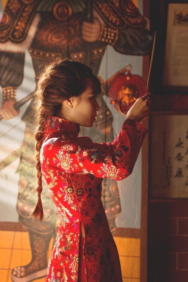 Slim-Fit Red Knit Top
